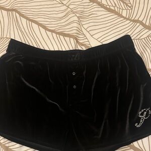 PINK Victoria's Secret Black Velvet Shorts